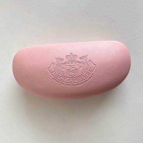 Juicy Couture Pink Embossed Logo Clam Shell Hard Large Sunglass CASE - Picture 1 of 6